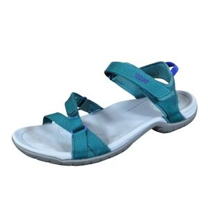 Teva Verra Women Sport Sandal Size 9 Hiking Water Trail Deep Teal Synthetic
